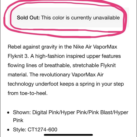 Nike Air VaporMax Flyknit 3 Triple Pink *SOLD OUT* - Picture 3 of 8